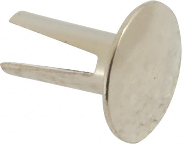 RivetKing - 0.1 to 0.17" Hole Diam, Dome Head, Nickel Plated Steel, Split Rivet - 5/16 Head Diam, 5/16" Length Under Head, 9/64 Body Diam - Exact Tooling