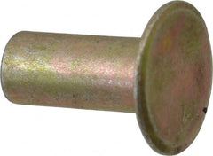 RivetKing - 0.1 to 0.17" Hole Diam, Countersunk Head, Zinc Plated Steel, Semi Tubular Rivet - 5/16 Head Diam, 5/16" Length Under Head, 150° Countersunk Head, 9/64 Body Diam - Exact Tooling
