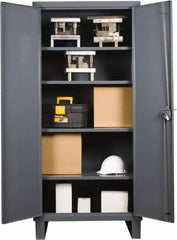 Durham - 4 Shelf Locking Storage Cabinet - Steel, 36" Wide x 24" Deep x 78" High, Gray - Exact Tooling