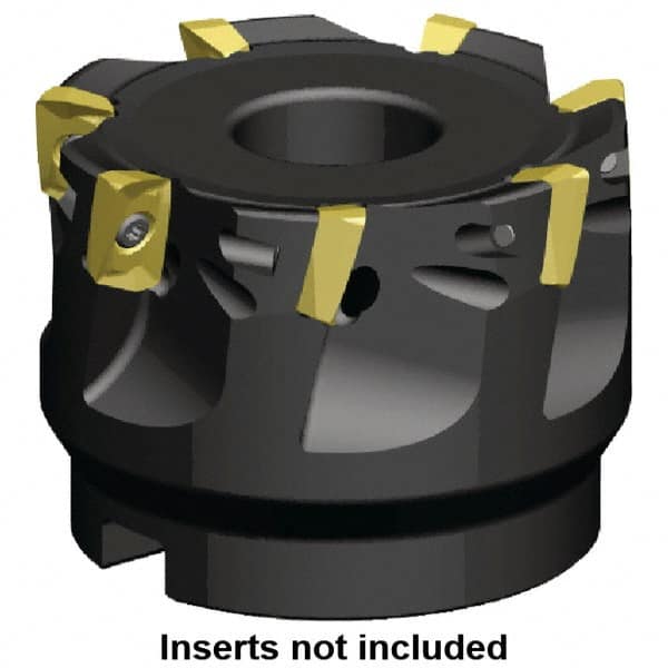 Kennametal - 5 Inserts, 50mm Cut Diam, 22mm Arbor Diam, 9.9mm Max Depth of Cut, Indexable Square-Shoulder Face Mill - 0/90° Lead Angle, 40mm High, EC10.., EP10.. Insert Compatibility, Series Mill 1-10 - Exact Tooling