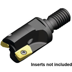 Kennametal - 5/8" Cut Diam, 1" OAL, Indexable Square Shoulder End Mill - M8 Modular Connection, 0° Lead Angle - Exact Tooling