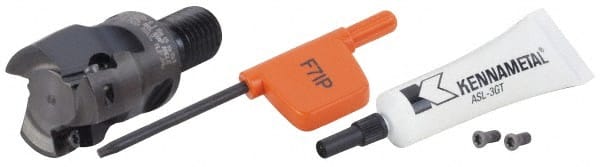 Kennametal - 1" Cut Diam, 1-1/4" OAL, Indexable Square Shoulder End Mill - M12 Modular Connection, 0° Lead Angle - Exact Tooling