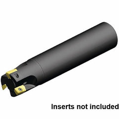 Kennametal - 1" Cut Diam, 1" Shank Diam, 7.989" OAL, Indexable Square Shoulder End Mill - Cylindrical Shank, 0° Lead Angle - Exact Tooling