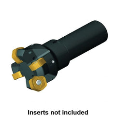 Kennametal - 47° Lead Angle, 51mm Max Cut Diam, 4.5mm Max Depth of Cut, Indexable Chamfer & Angle End Mill - 4 Inserts, HNGJ 53.., HNGJ 0905.. Insert Style, 107mm OAL, Straight Shank - Exact Tooling