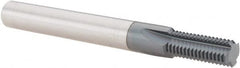 Scientific Cutting Tools - 7/16-20 Thread, 3/8" Shank Diam, AlTiN+ Coating, Solid Carbide Straight Flute Thread Mill - 4 Flutes, 3-1/2" OAL, 7/16" Min Noml Diameter - Exact Tooling