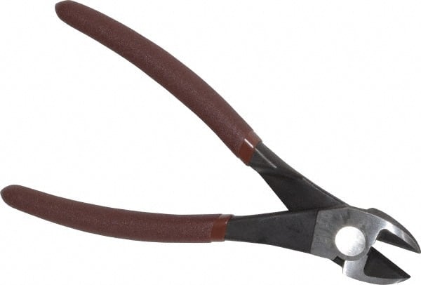 Paramount - 8" OAL, Diagonal Cutter - 13/16" Jaw Length x 1-3/16" Jaw Width, Round/Straight Head, Plastic Dipped Handle - Exact Tooling