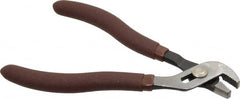 Paramount - 4-3/4" OAL, 1/2" Max Capacity, 3 Position Gooseneck Tongue & Groove Pliers - Serrated Straight Jaws, Standard Head, Plastic Dipped Handles - Exact Tooling