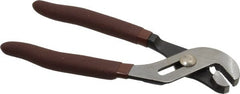 Paramount - 6-1/2" OAL, 7/8" Max Capacity, 7/8" Jaw Length, 3 Position Gooseneck Tongue & Groove Pliers - Serrated Straight Jaws, Standard Head, Plastic Dipped Handles - Exact Tooling