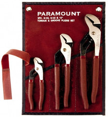 Paramount - 3 Piece Tongue & Groove Plier Set - Comes in Canvas Roll - Exact Tooling