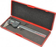 Starrett - 0 to 150mm Range, 0.01mm Resolution, IP67 Electronic Caliper - Stainless Steel with 1-1/2" Stainless Steel Jaws, 0.001" Accuracy, Serial Output - Exact Tooling