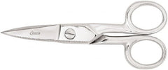 Clauss - 2" LOC, 5-1/4" OAL Chrome Plated Straight Scissors - Steel Straight Handle, For Paper, Fabric - Exact Tooling