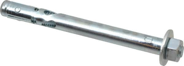 Powers Fasteners - 3/8" Diam, 3/8" Drill, 4" OAL, 1" Min Embedment Sleeve Concrete Anchor - 1018 Steel, Hex Nut Head, Hex Drive - Exact Tooling