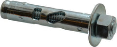 Powers Fasteners - 5/8" Diam, 5/8" Drill, 3" OAL, Sleeve Concrete Anchor - 1018 Steel, Hex Nut Head, Hex Drive - Exact Tooling