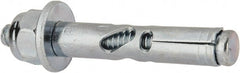 Powers Fasteners - 1/4" Diam, 1/4" Drill, 1-3/8" OAL, Sleeve Concrete Anchor - 1018 Steel, Acorn Nut Head, Hex Drive - Exact Tooling