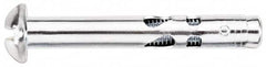 Powers Fasteners - 1/4" Diam, 1/4" Drill, 1-1/8" OAL, Sleeve Concrete Anchor - 1018 Steel, Round Head, Combination Slotted/Phillips Drive - Exact Tooling