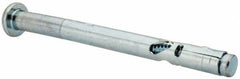 Powers Fasteners - 1/4" Diam, 1/4" Drill, 2-3/4" OAL, Sleeve Concrete Anchor - 1018 Steel, Round Head, Combination Slotted/Phillips Drive - Exact Tooling