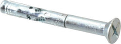 Powers Fasteners - 1/4" Diam, 1/4" Drill, 2" OAL, Sleeve Concrete Anchor - 1018 Steel, Flat Head, Combination Slotted/Phillips Drive - Exact Tooling