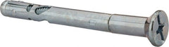 Powers Fasteners - 3/8" Diam, 3/8" Drill, 4" OAL, Sleeve Concrete Anchor - 1018 Steel, Flat Head, Combination Slotted/Phillips Drive - Exact Tooling