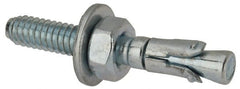 Powers Fasteners - 1/4" Diam, 1/4" Drill, 1-3/4" OAL, Wedge Expansion Concrete Anchor - 1018 Steel, Zinc-Plated Finish, Hex Nut Head, Hex Drive, 3/4" Thread Length - Exact Tooling