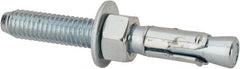 Powers Fasteners - 3/8" Diam, 3/8" Drill, 3" OAL, Wedge Expansion Concrete Anchor - 1018 Steel, Zinc-Plated Finish, Hex Nut Head, Hex Drive, 1-5/8" Thread Length - Exact Tooling