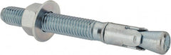 Powers Fasteners - 1/2" Diam, 1/2" Drill, 4-1/2" OAL, 1" Min Embedment Wedge Expansion Concrete Anchor - 1018 Steel, Zinc-Plated Finish, Hex Nut Head, Hex Drive, 2-3/4" Thread Length - Exact Tooling