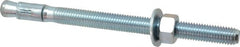 Powers Fasteners - 5/8" Diam, 5/8" Drill, 8-1/2" OAL, 2" Min Embedment Wedge Expansion Concrete Anchor - 1018 Steel, Zinc-Plated Finish, Hex Nut Head, Hex Drive, 6-1/2" Thread Length - Exact Tooling