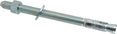 Powers Fasteners - 3/4" Diam, 3/4" Drill, 10" OAL, 1-1/2" Min Embedment Wedge Expansion Concrete Anchor - 1018 Steel, Zinc-Plated Finish, Hex Nut Head, Hex Drive, 7-1/2" Thread Length - Exact Tooling