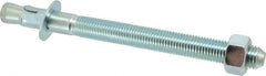 Powers Fasteners - 1" Diam, 1" Drill, 12" OAL, 2" Min Embedment Wedge Expansion Concrete Anchor - 1018 Steel, Zinc-Plated Finish, Hex Nut Head, Hex Drive, 8-3/8" Thread Length - Exact Tooling