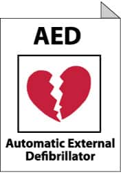NMC - "AED - Automatic External Defibrillator", 10" Long x 8" Wide, Rigid Plastic Safety Sign - Rectangle, 0.05" Thick, Use for First Aid - Exact Tooling