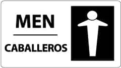 NMC - "Men", 10" Long x 18" Wide, Rigid Plastic Safety Sign - Rectangle, 0.05" Thick, Use for Restroom, Janitorial & Housekeeping - Exact Tooling