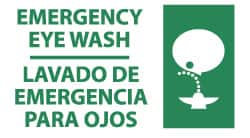 NMC - "Emergency Eye Wash", 10" Long x 18" Wide, Rigid Plastic Safety Sign - Rectangle, 0.05" Thick, Use for First Aid - Exact Tooling