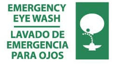 NMC - "Emergency Eye Wash", 10" Long x 18" Wide, Rigid Plastic Safety Sign - Rectangle, 0.05" Thick, Use for First Aid - Exact Tooling
