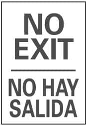 NMC - No Exit, Pressure Sensitive Vinyl Exit Sign - 14" Wide x 20" High, English/Spanish - Exact Tooling