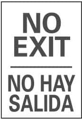 NMC - No Exit, Pressure Sensitive Vinyl Exit Sign - 14" Wide x 20" High, English/Spanish - Exact Tooling