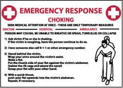 NMC - "Emergency Response - Choking", 10" Long x 14" Wide, Rigid Plastic Safety Sign - Rectangle, 0.05" Thick, Use for First Aid - Exact Tooling
