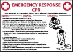 NMC - "Emergency Response - CPR", 10" Long x 14" Wide, Rigid Plastic Safety Sign - Rectangle, 0.05" Thick, Use for First Aid - Exact Tooling