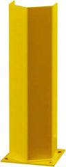 Hallowell - 24" High, Yellow Steel Post Protector - 7" Wide x 7" Long Mounting Plate, 16 Lb - Exact Tooling
