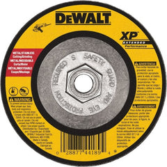 DeWALT - 24 Grit, 9" Wheel Diam, 1/8" Wheel Thickness, Type 27 Depressed Center Wheel - Zirconia Alumina, Resinoid Bond, 6,600 Max RPM, Compatible with Angle Grinder - Exact Tooling