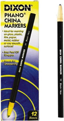DIXON - Black China Marker - Soft Crayon Tip, Wax - Exact Tooling