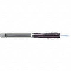 Guhring - 7/16-14 UNF 2B 4 Flute TiAlN Finish High Speed Steel Straight Flute Standard Hand Tap - Modified Bottoming, Right Hand Thread, 100mm OAL, H5/H6 Limit, Through Coolant - Exact Tooling