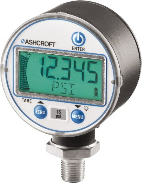 Ashcroft - 2-1/2" Dial, 1/4 Thread, 0-100 Scale Range, Pressure Gauge - Lower Connection Mount, Accurate to ±0.25% of Scale - Exact Tooling