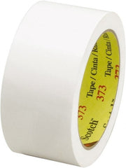 3M - 2" x 55 Yd White Rubber Adhesive Sealing Tape - Polypropylene Film Backing, 2.5 mil Thick, 60 Lb Tensile Strength, Series 373 - Exact Tooling