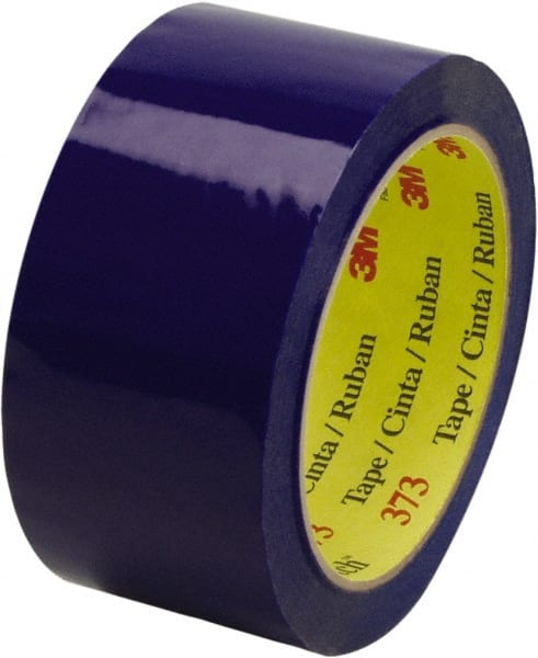 3M - 2" x 55 Yd Blue Rubber Adhesive Sealing Tape - Polypropylene Film Backing, 2.5 mil Thick, 60 Lb Tensile Strength, Series 373 - Exact Tooling