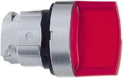 Schneider Electric - 22mm Mount Hole, 3 Position, Handle Operated, Selector Switch - Red, Momentary (MO), Illuminated, Shock, Vibration and Water Resistant - Exact Tooling
