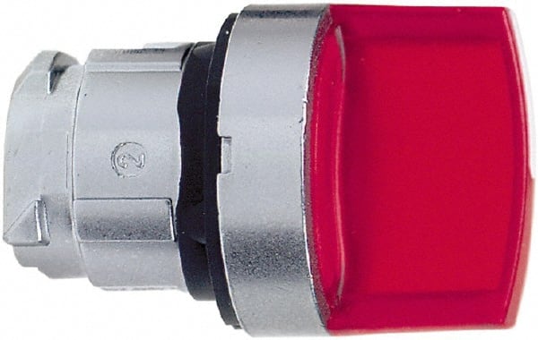 Schneider Electric - 22mm Mount Hole, 2 Position, Handle Operated, Selector Switch - Red, Maintained (MA), Illuminated, Shock, Vibration and Water Resistant - Exact Tooling