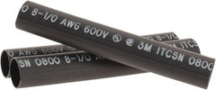 3M - 6" Long, 4:1, Polyolefin Heat Shrink Electrical Tubing - Black - Exact Tooling