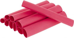 3M - 6" Long, 3:1, Polyolefin Heat Shrink Electrical Tubing - Red - Exact Tooling
