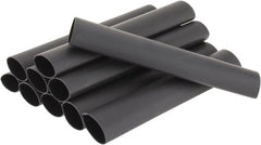 3M - 6" Long, 3:1, Polyolefin Heat Shrink Electrical Tubing - Black - Exact Tooling