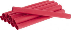 3M - 6" Long, 3:1, Polyolefin Heat Shrink Electrical Tubing - Red - Exact Tooling