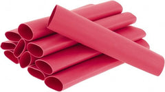 3M - 6" Long, 3:1, Polyolefin Heat Shrink Electrical Tubing - Red - Exact Tooling